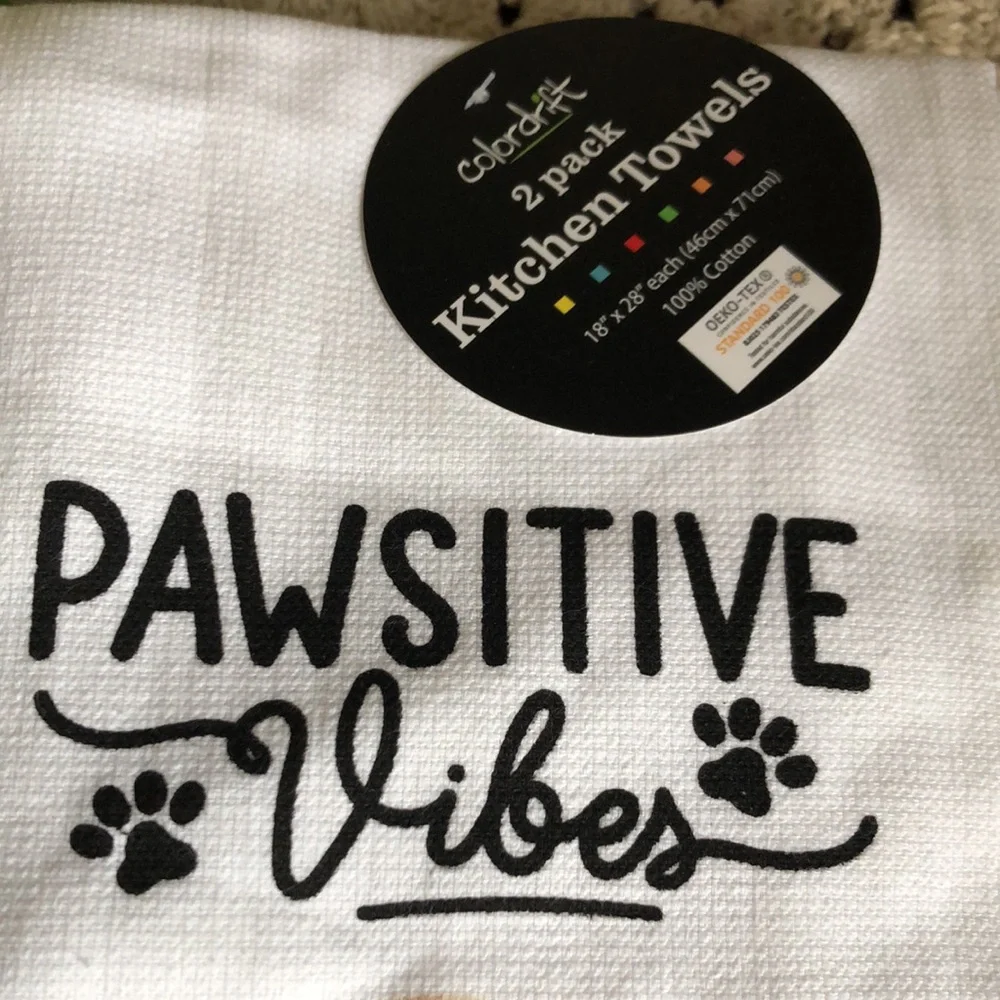 PAWSITIVE VIBES Kitchen Towel Set - Golden Retriever